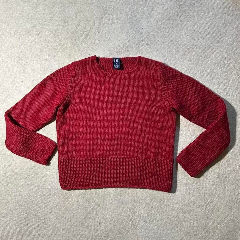 Gap Women's Small Red Burgundy Wool Blend Crewneck Sweater